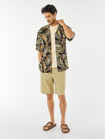 Bermudas chino em linho misturado