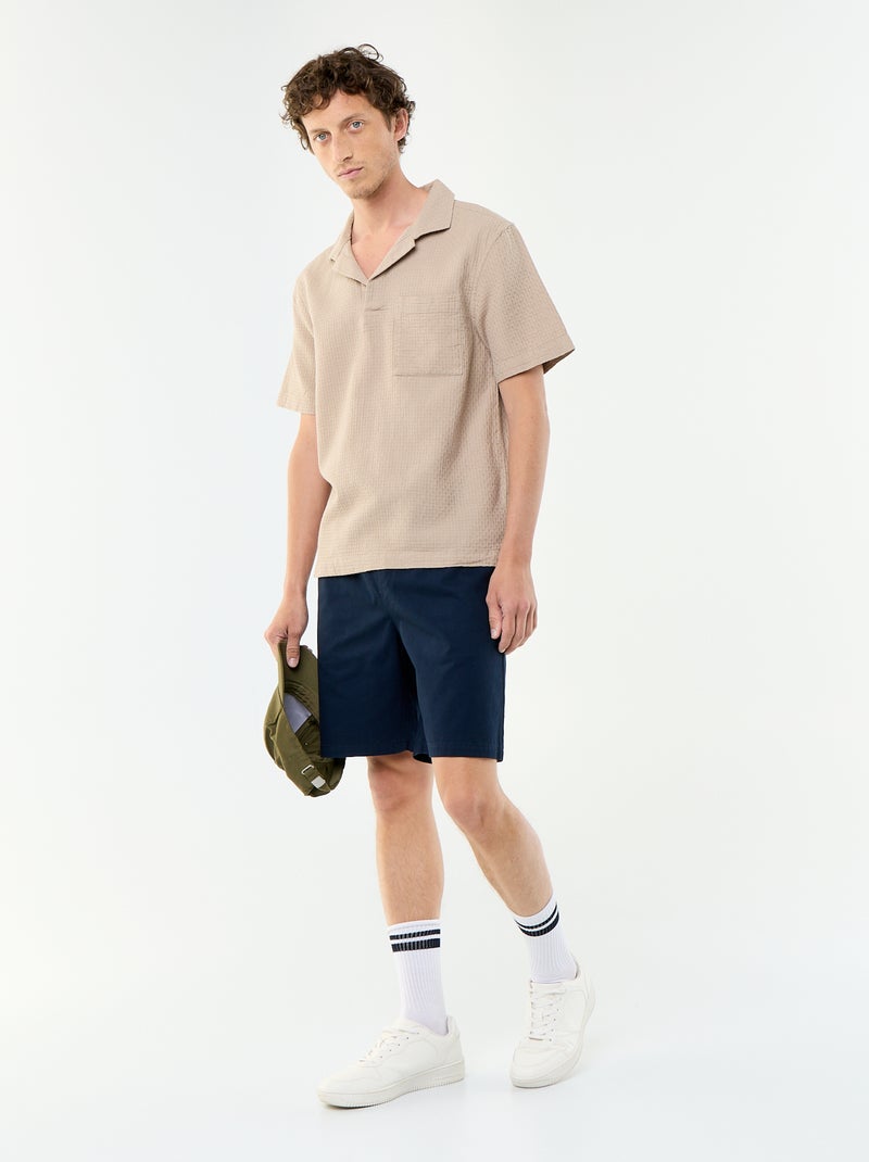 Bermudas chino em sarja Azul - Kiabi
