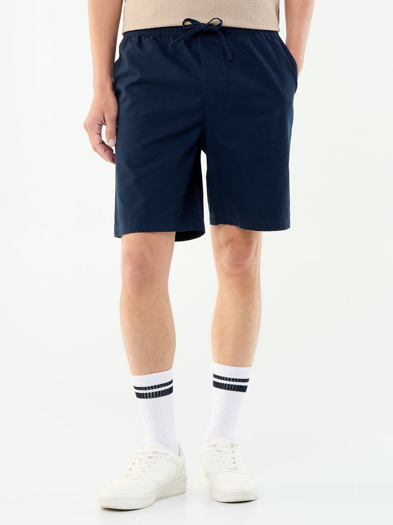 Bermudas chino em sarja Azul - Kiabi