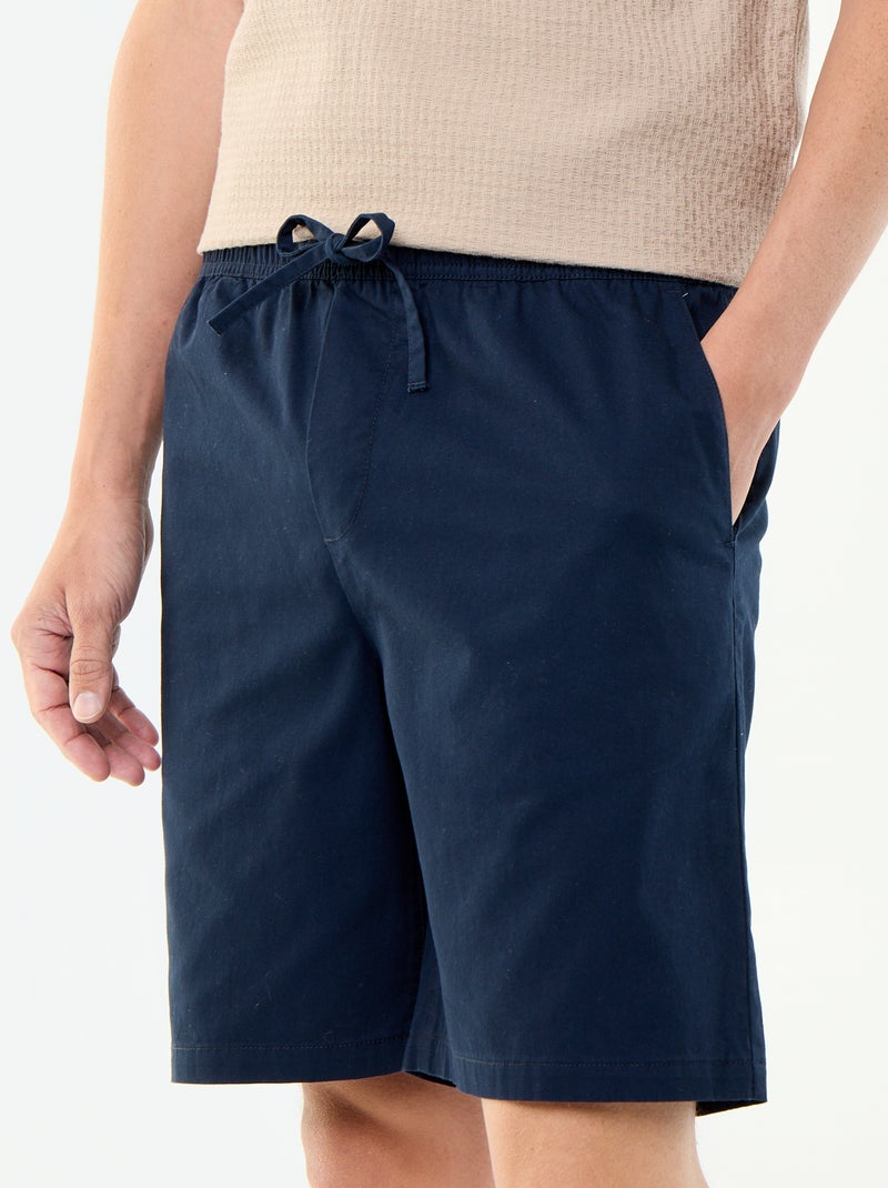 Bermudas chino em sarja Azul - Kiabi