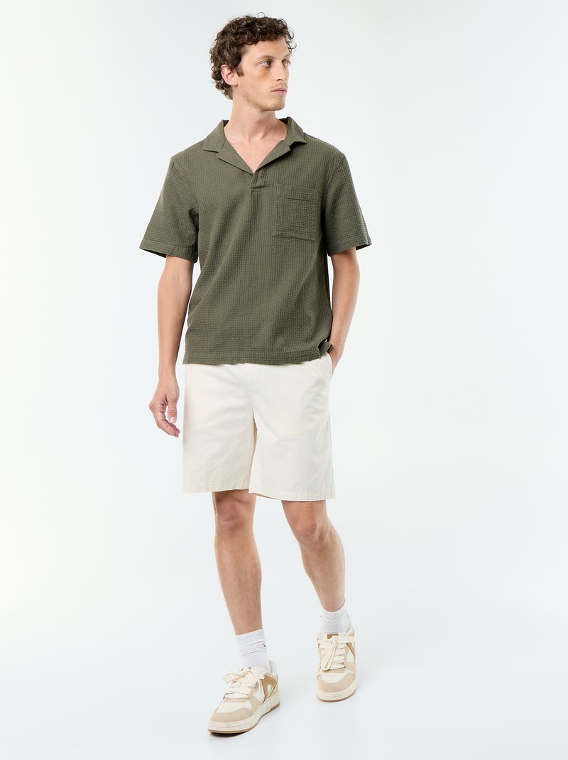 Bermudas chino em sarja Branco - Kiabi