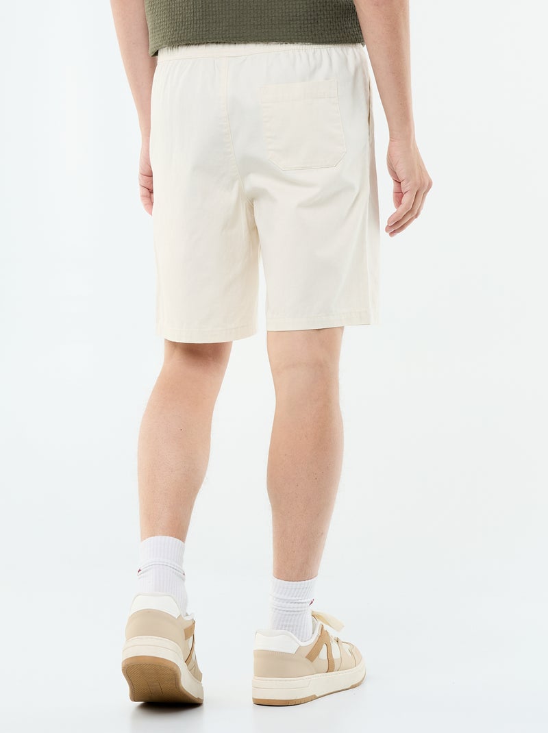 Bermudas chino em sarja Branco - Kiabi