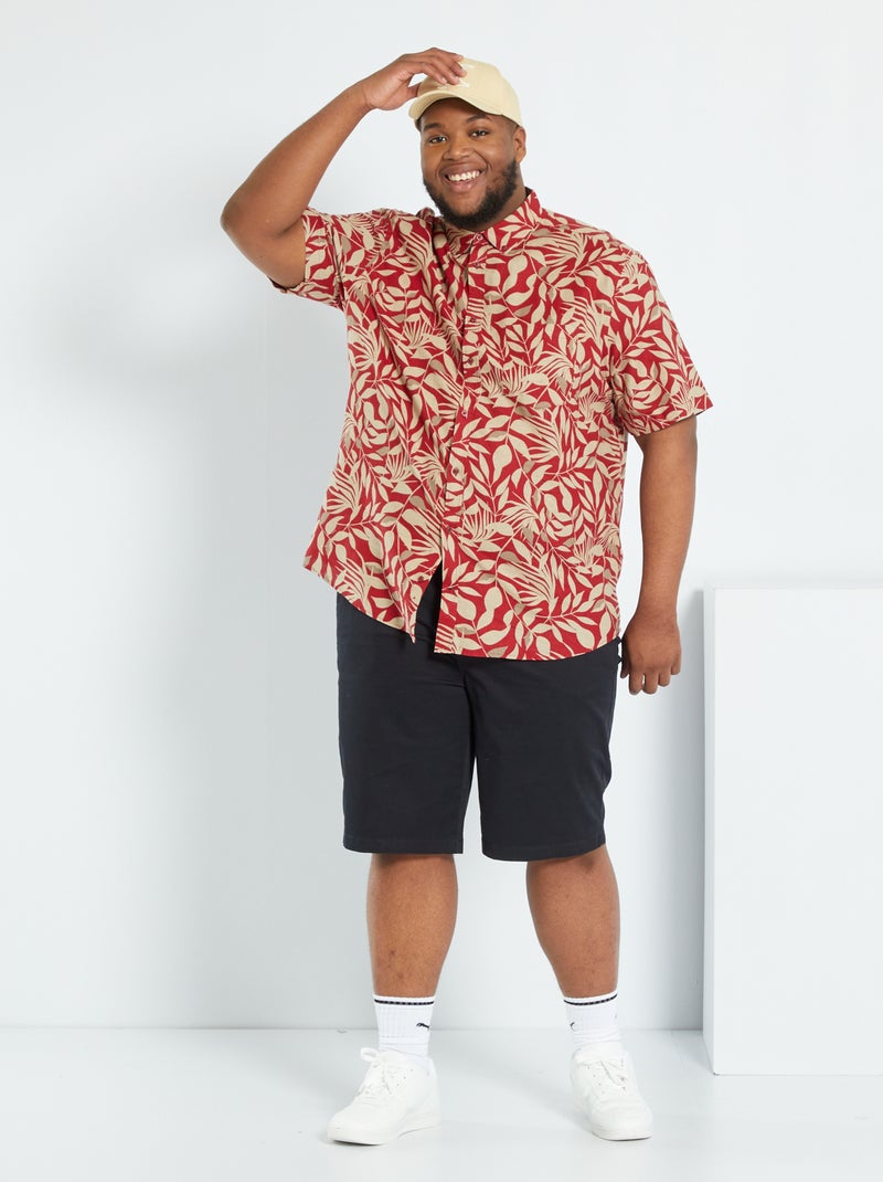 Bermudas chino em sarja de algodão Preto - Kiabi