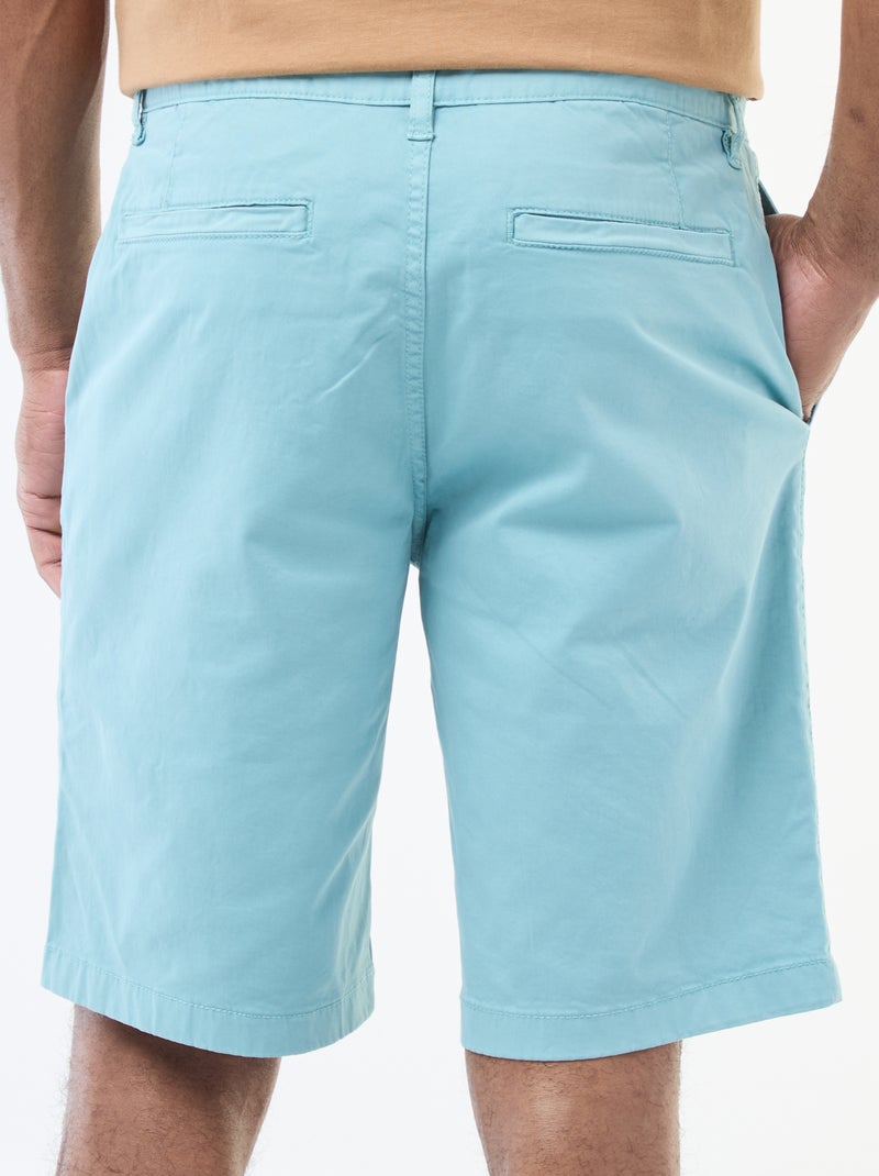 Bermudas chino em sarja lisa Azul - Kiabi
