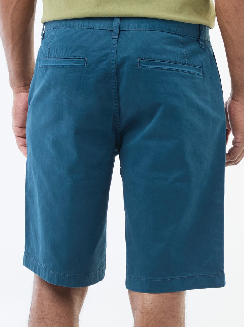 Bermudas chino em sarja lisa Azul - Kiabi