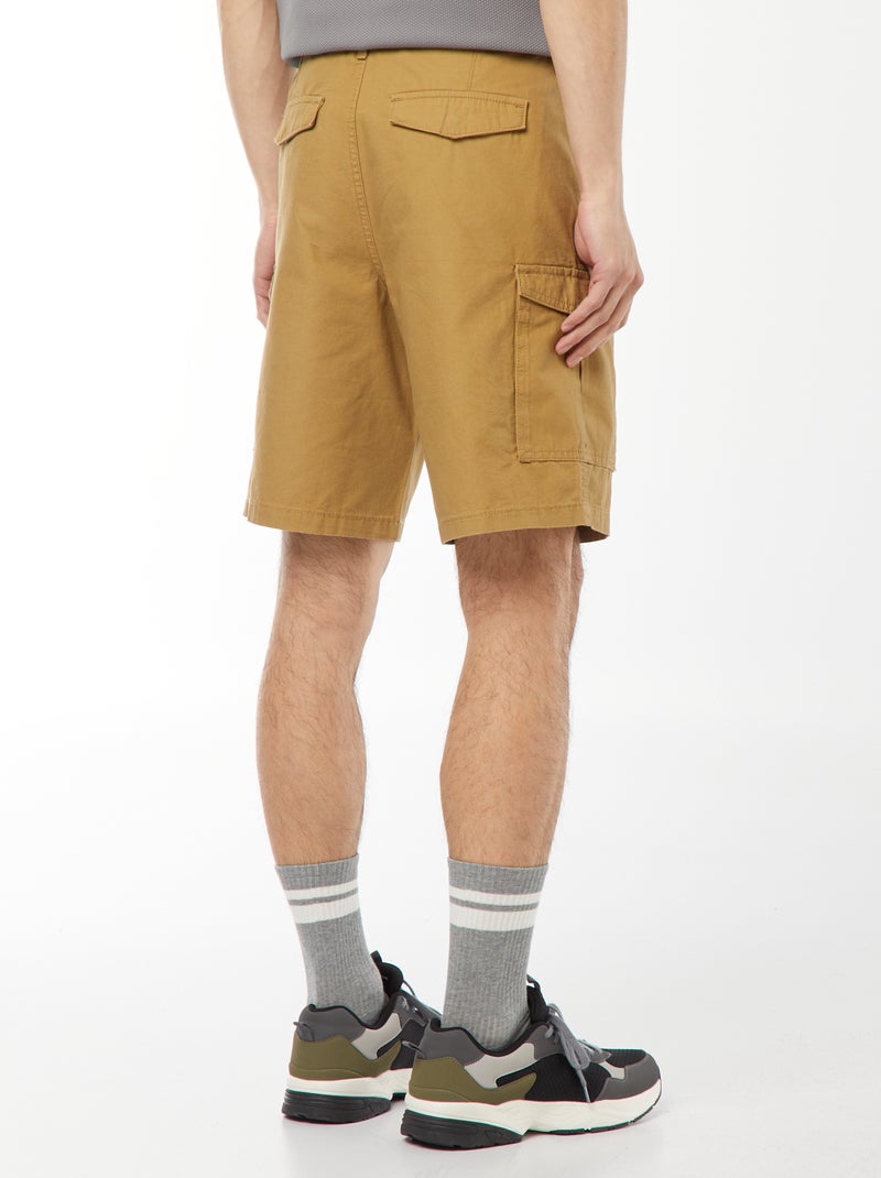 Bermudas chino em sarja lisa com vários bolsos Verde - Kiabi