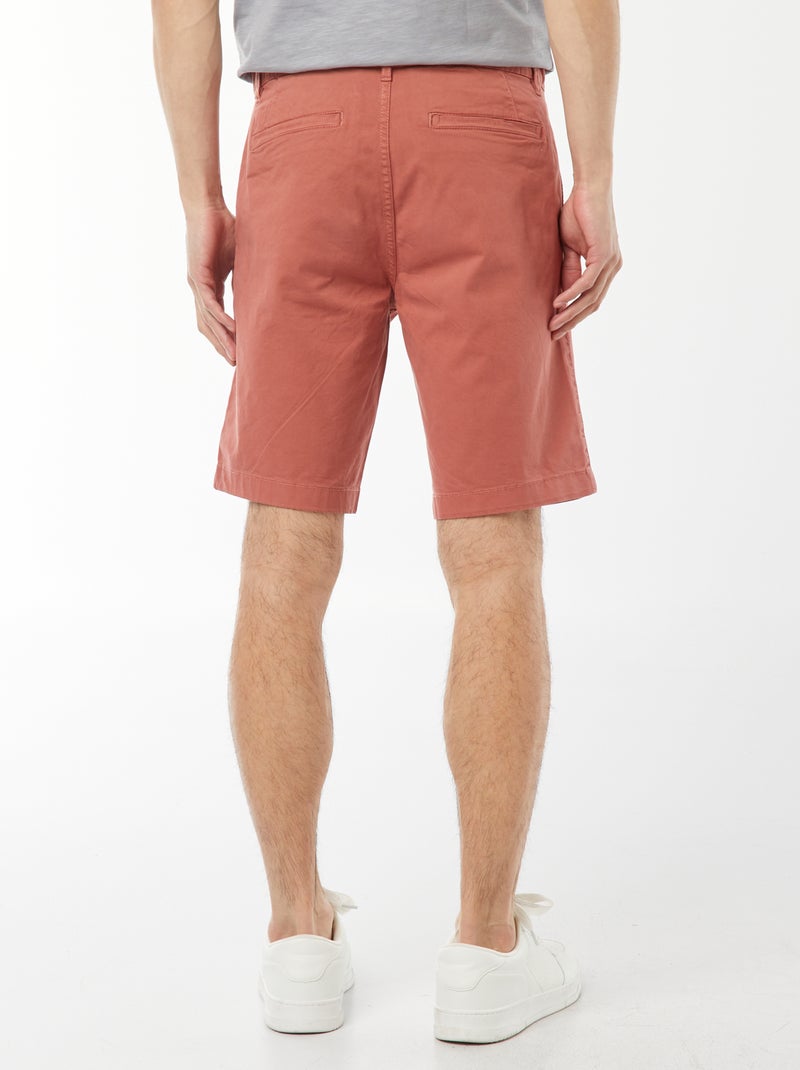 Bermudas chino em sarja lisa Rosa - Kiabi