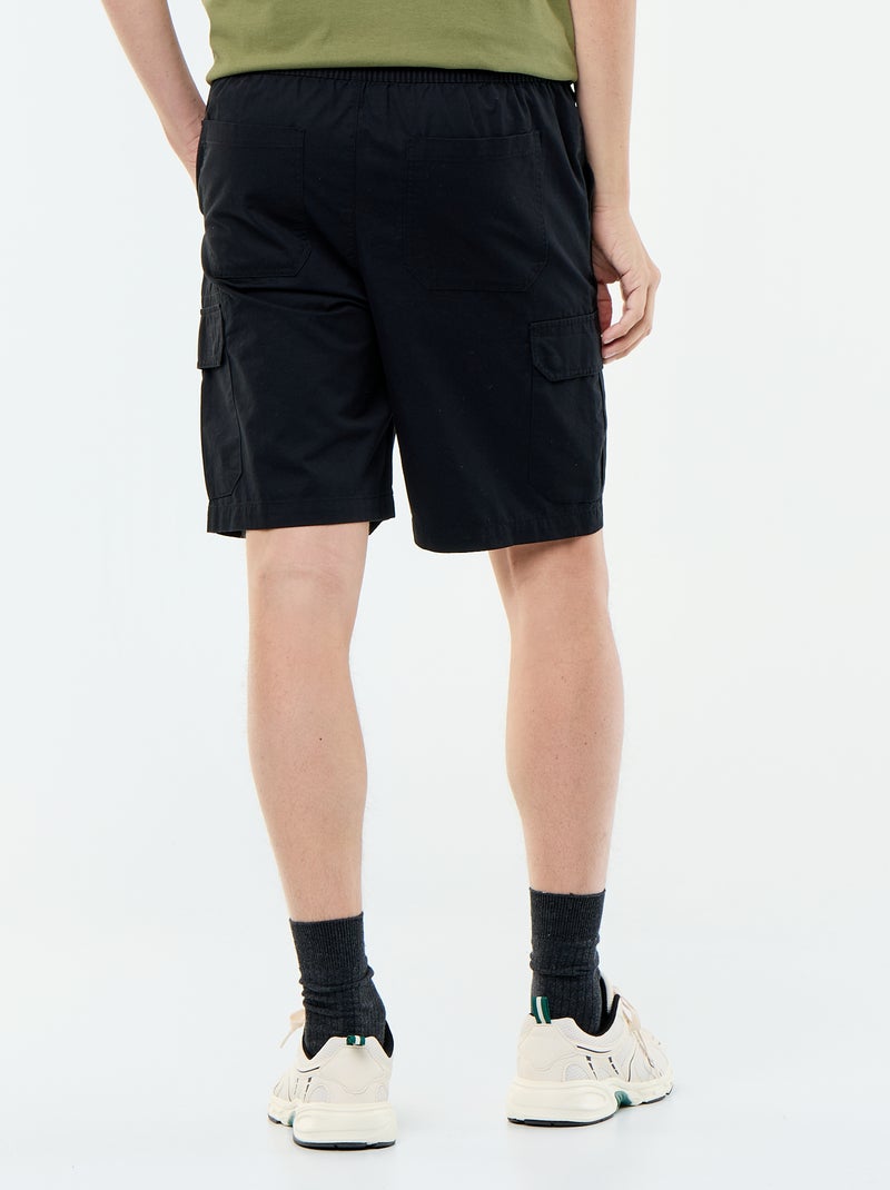 Bermudas chino em sarja Preto - Kiabi