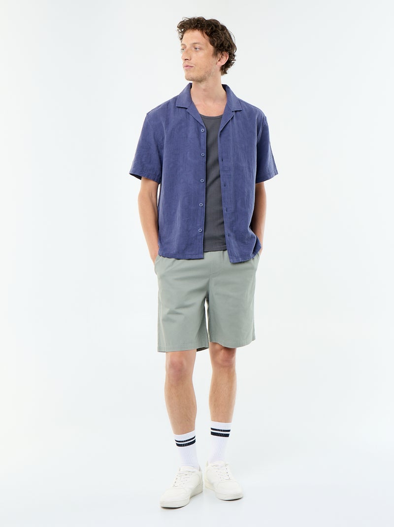 Bermudas chino em sarja Verde - Kiabi