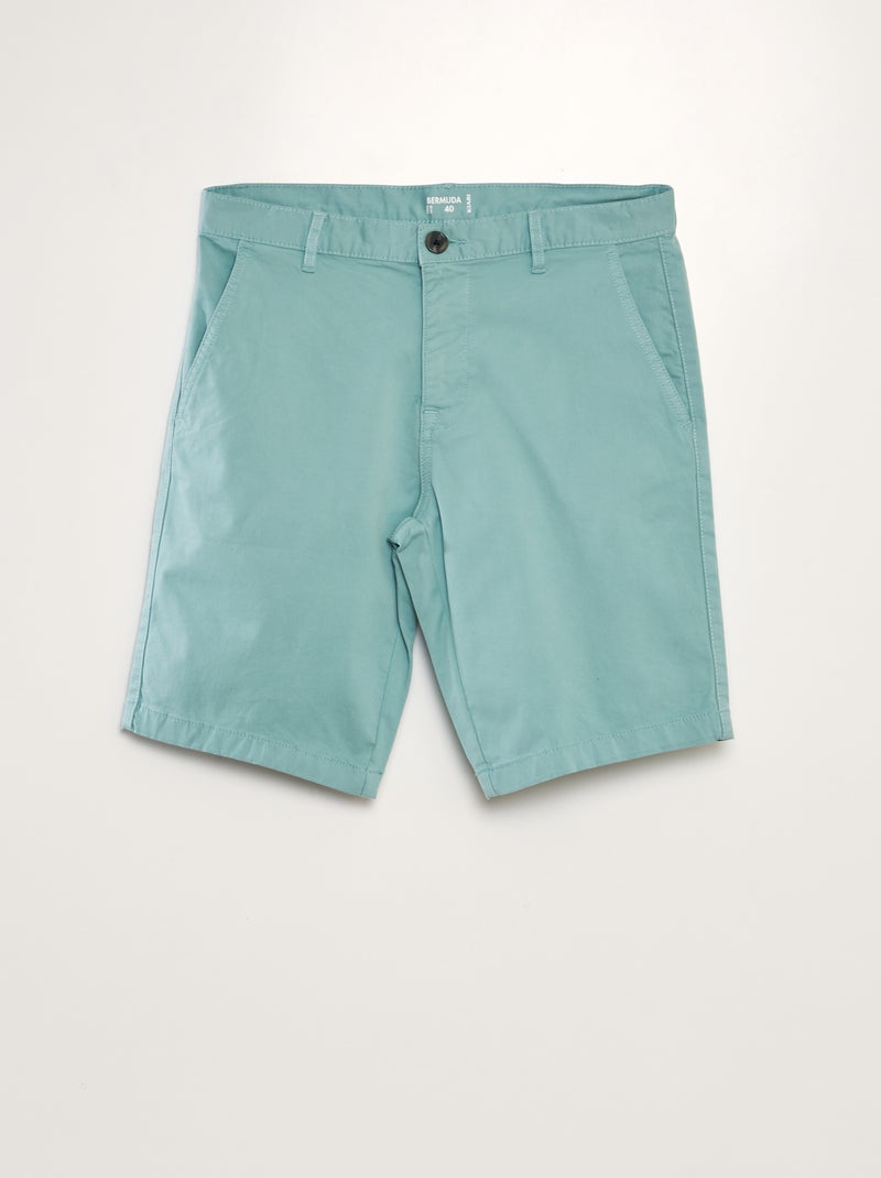 Bermudas chino lisas AZUL - Kiabi