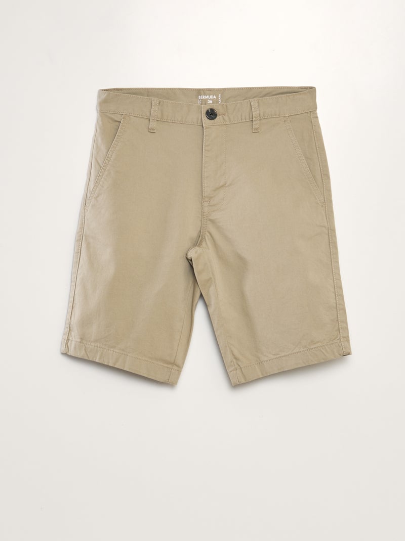 Bermudas chino lisas BEGE - Kiabi