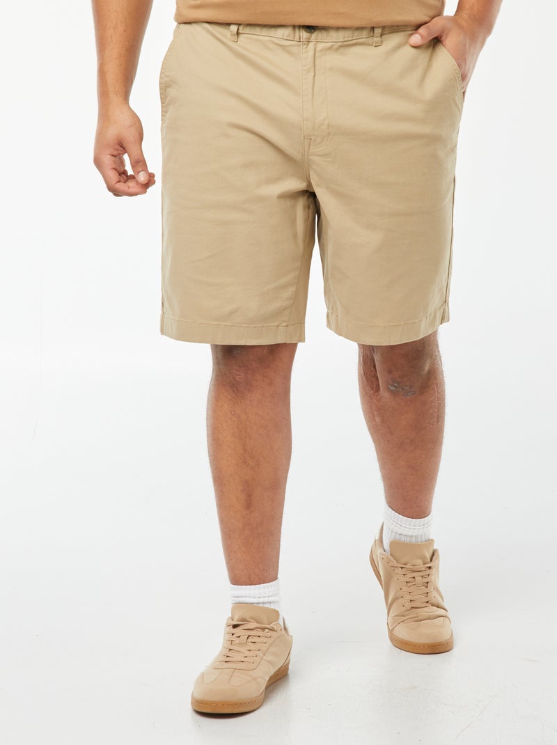 Bermudas chino lisas Bege - Kiabi