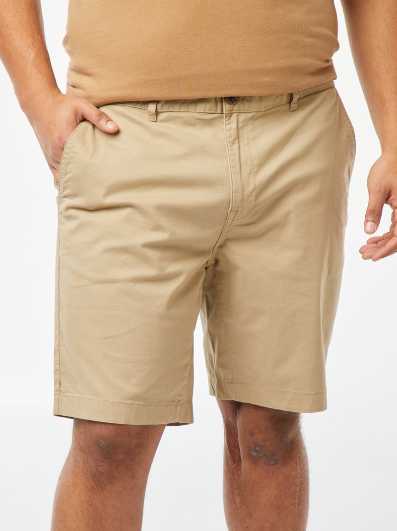 Bermudas chino lisas Bege - Kiabi