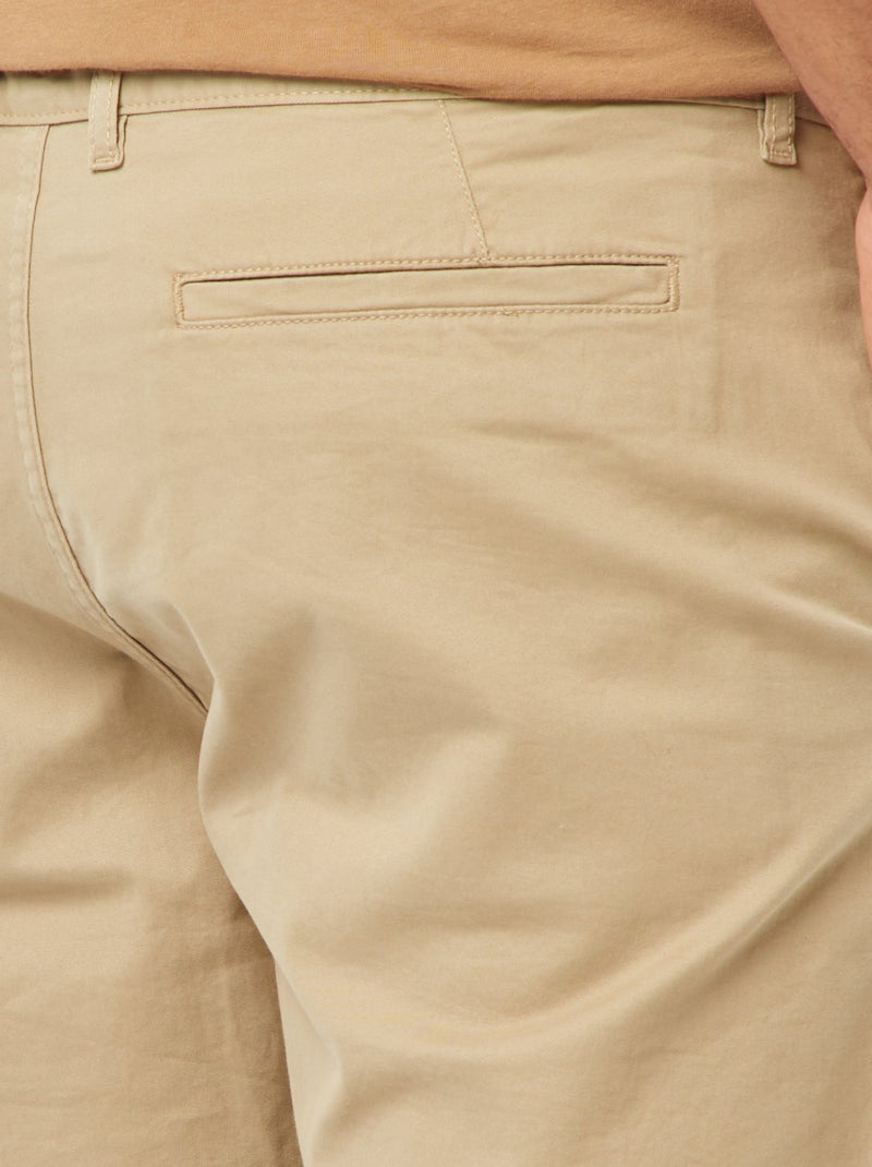 Bermudas chino lisas Bege - Kiabi