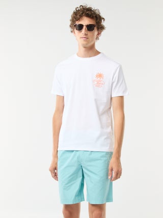 Bermudas chino lisas com atilhos de apertar
