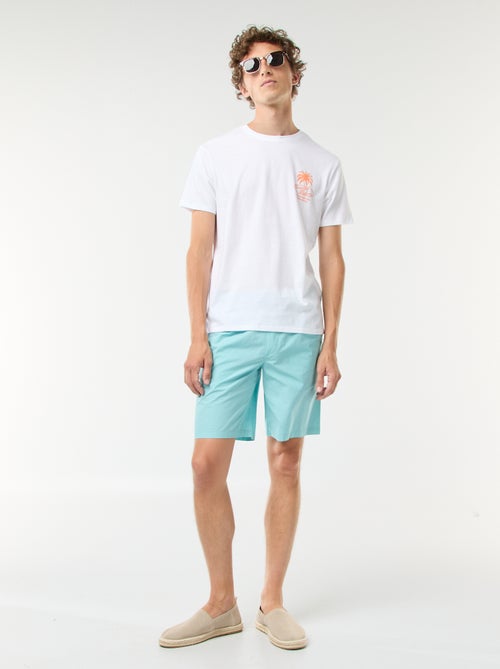 Bermudas chino lisas com atilhos de apertar - Kiabi Bermudas chino lisas com atilhos de apertar - Kiabi