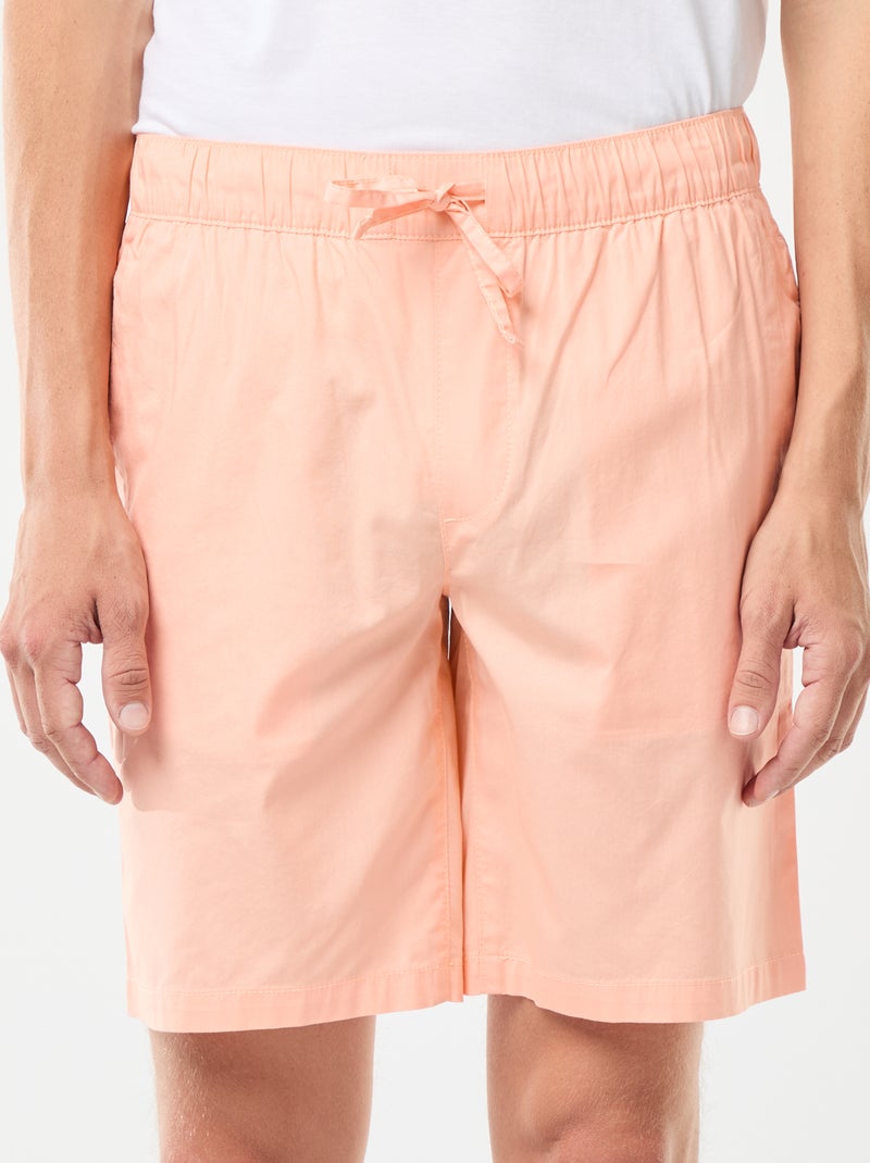 Bermudas chino lisas com atilhos de apertar Laranja - Kiabi