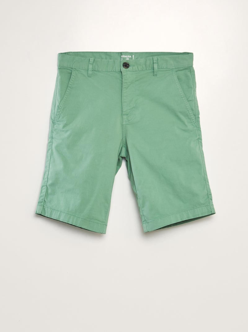 Bermudas chino lisas VERDE - Kiabi