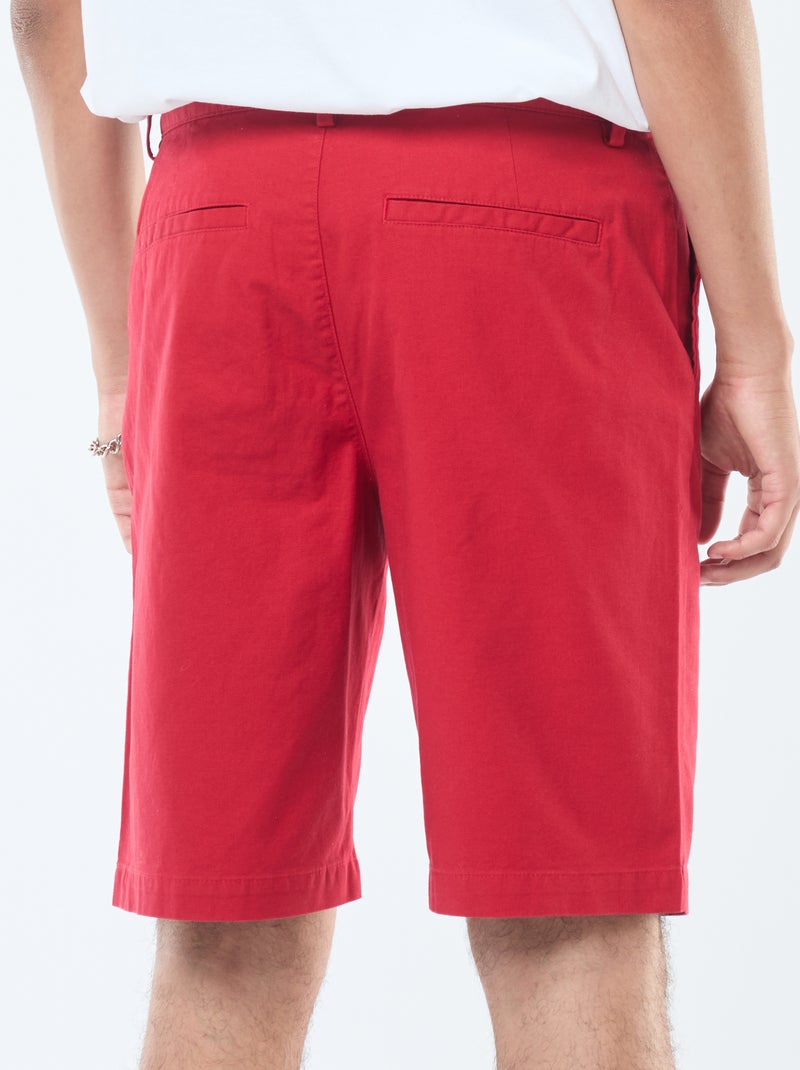 Bermudas chino lisas Vermelho - Kiabi