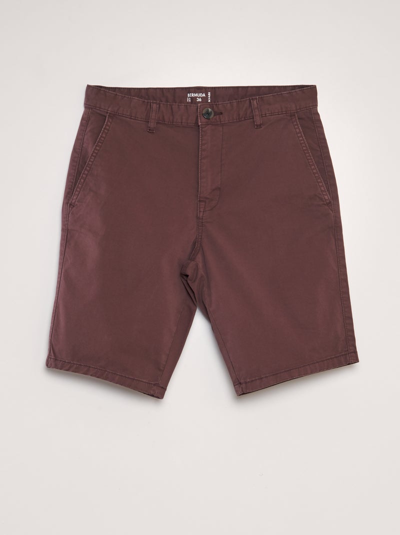 Bermudas chino MARROM - Kiabi