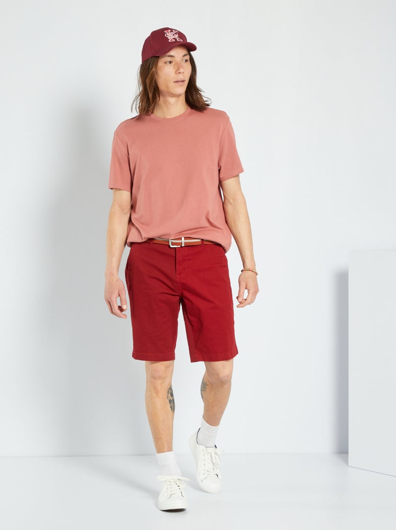 Bermudas chino VERMELHO - Kiabi