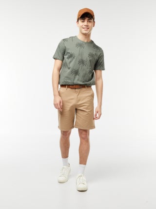 Bermudas cirte chino com dobra na base