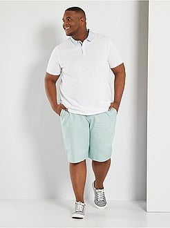 Bermudas com atilho na cintura em algodão e linho - Kiabi