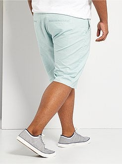 Bermudas com atilho na cintura em algodão e linho - Kiabi