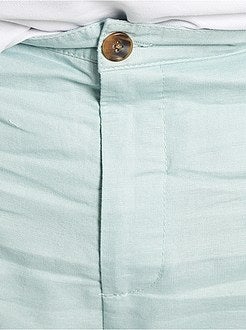 Bermudas com atilho na cintura em algodão e linho - Kiabi