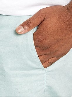 Bermudas com atilho na cintura em algodão e linho - Kiabi