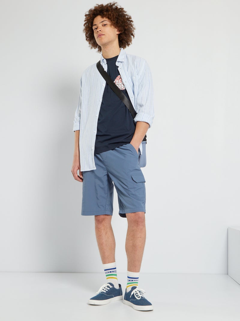 Bermudas com bolsos battle AZUL - Kiabi