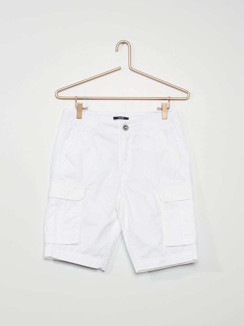 Bermudas com bolsos battle Branco - Kiabi