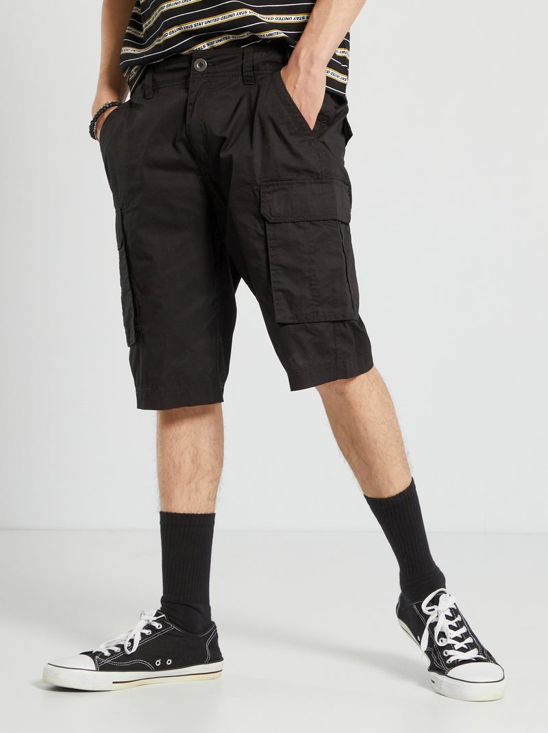 Bermudas com bolsos battle Preto - Kiabi