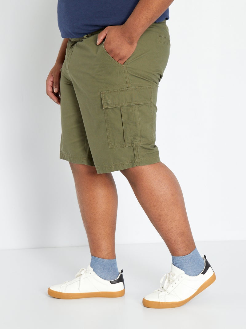 Bermudas com bolsos cargo CAQUI - Kiabi