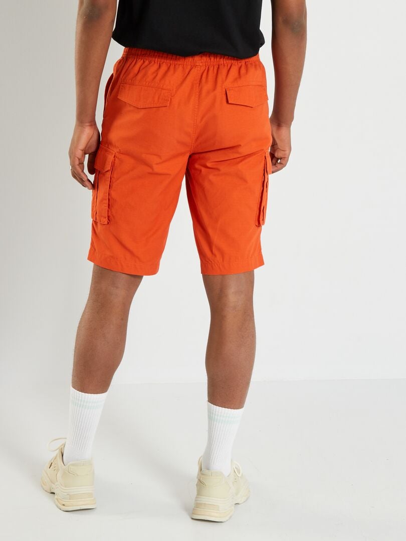 Bermudas Com Bolsos Cargo Laranja Kiabi