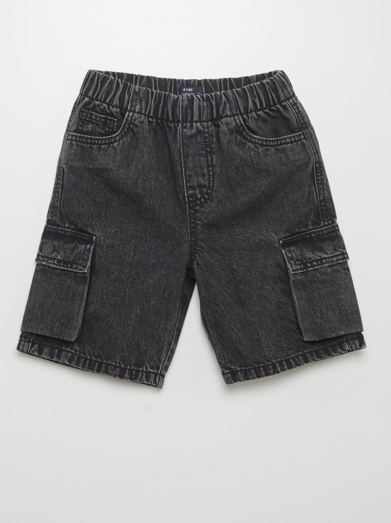 Bermudas com bolsos com aba CINZA - Kiabi