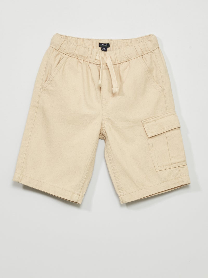 Bermudas com bolsos com abas BEGE - Kiabi