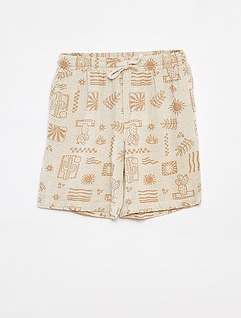 Bermudas com bolsos estampadas