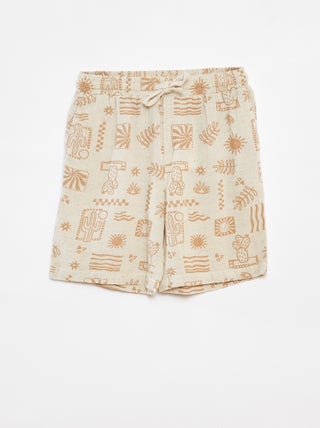 Bermudas com bolsos estampadas