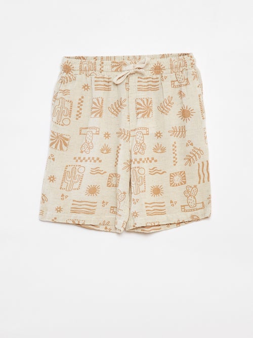 Bermudas com bolsos estampadas - Kiabi