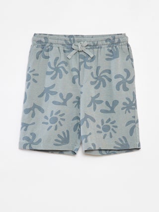 Bermudas com bolsos estampadas