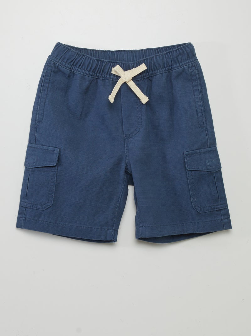 Bermudas com bolsos laterais AZUL - Kiabi