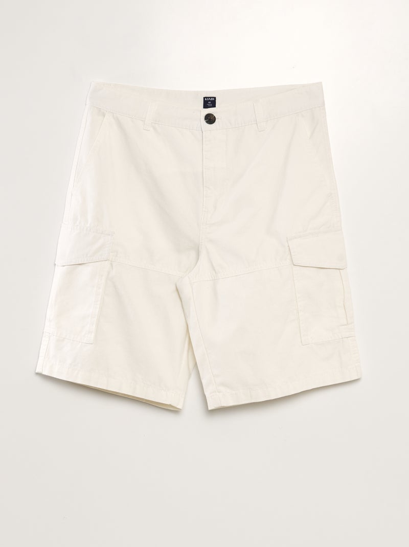 Bermudas com bolsos nos lados Branco - Kiabi