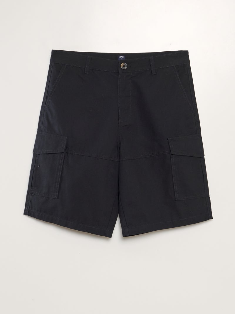 Bermudas com bolsos nos lados Preto - Kiabi