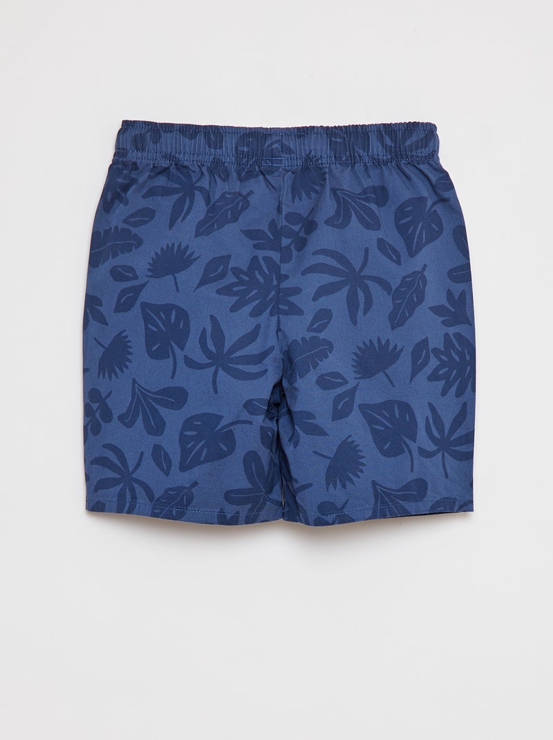 Bermudas com cintura elástica AZUL - Kiabi
