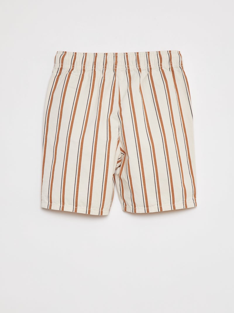 Bermudas com cintura elástica BEGE - Kiabi