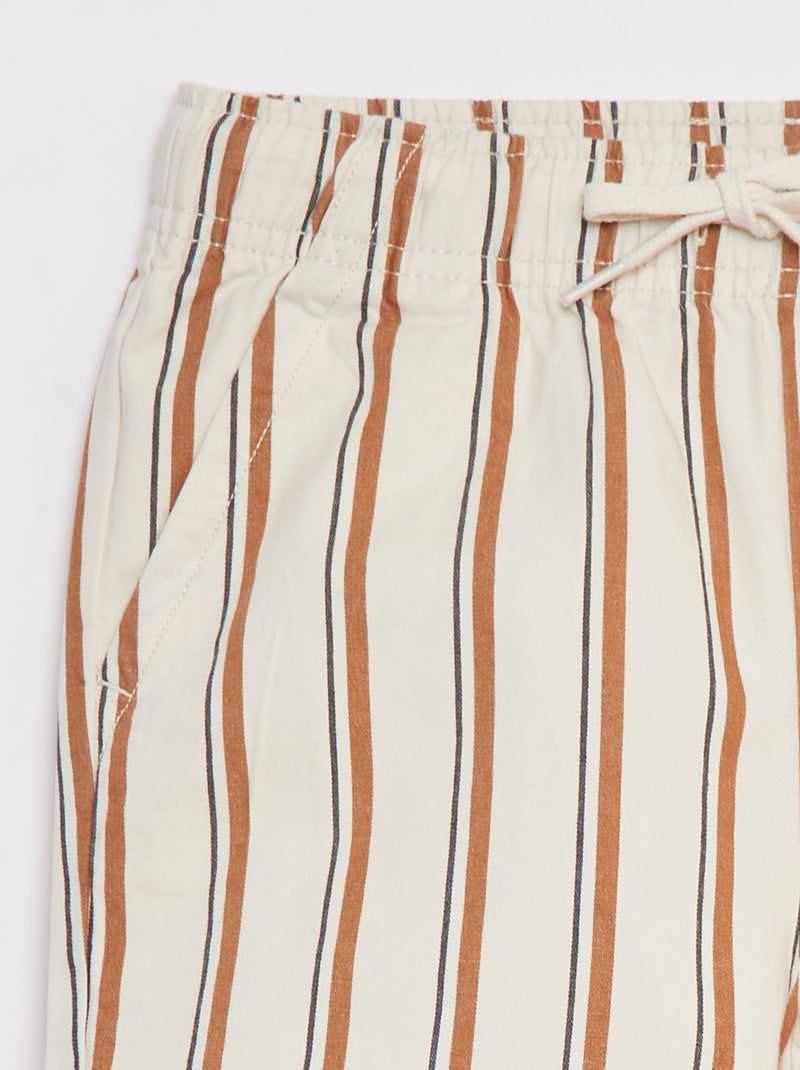 Bermudas com cintura elástica BEGE - Kiabi