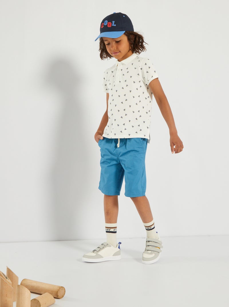Bermudas com cordão contrastante AZUL - Kiabi