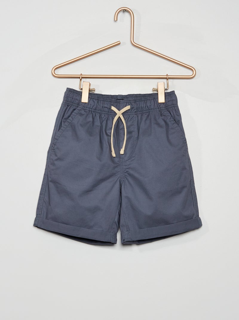Bermudas com cordão contrastante CINZA - Kiabi