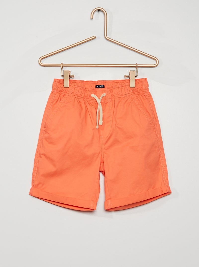 Bermudas com cordão contrastante LARANJA - Kiabi